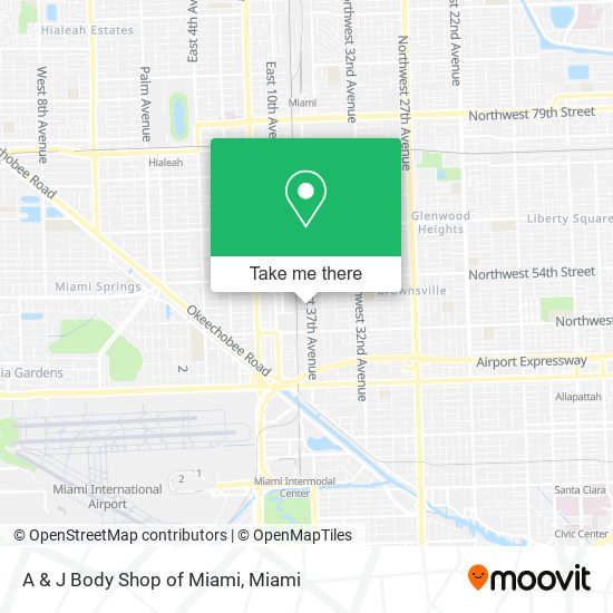 Mapa de A & J Body Shop of Miami