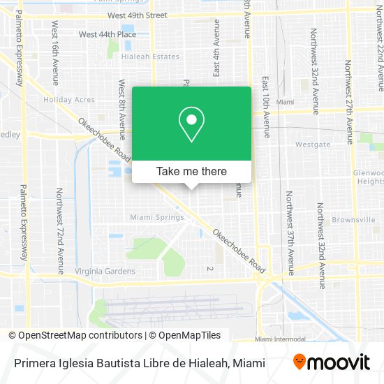 Mapa de Primera Iglesia Bautista Libre de Hialeah