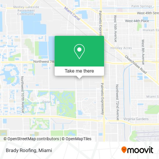 Brady Roofing map