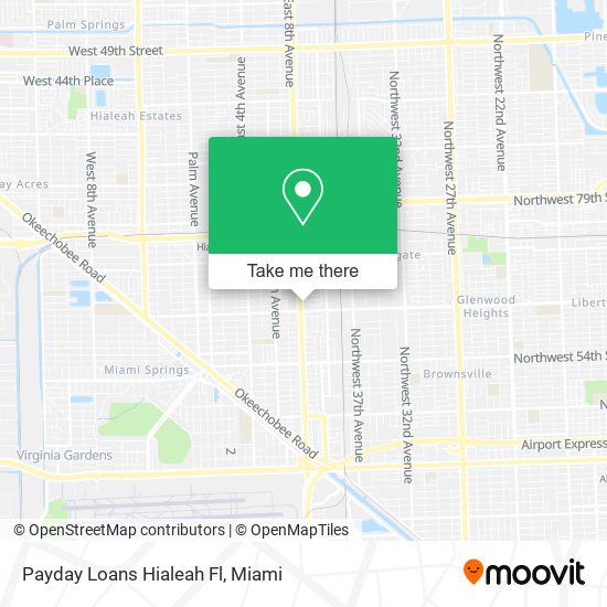 Mapa de Payday Loans Hialeah Fl