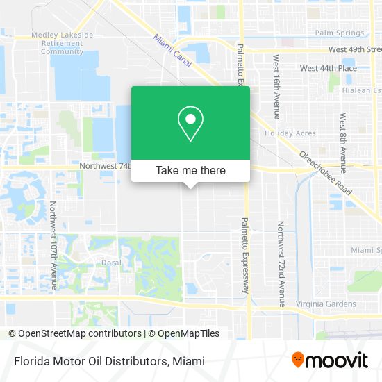 Florida Motor Oil Distributors map