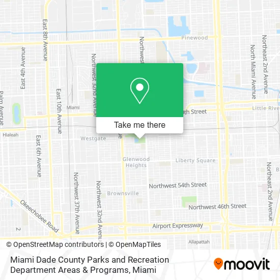 Miami Dade County Parks and Recreation Department Areas & Programs map