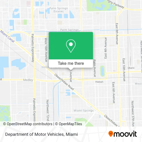 Department of Motor Vehicles map
