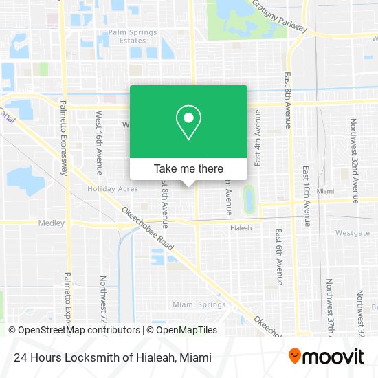 24 Hours Locksmith of Hialeah map