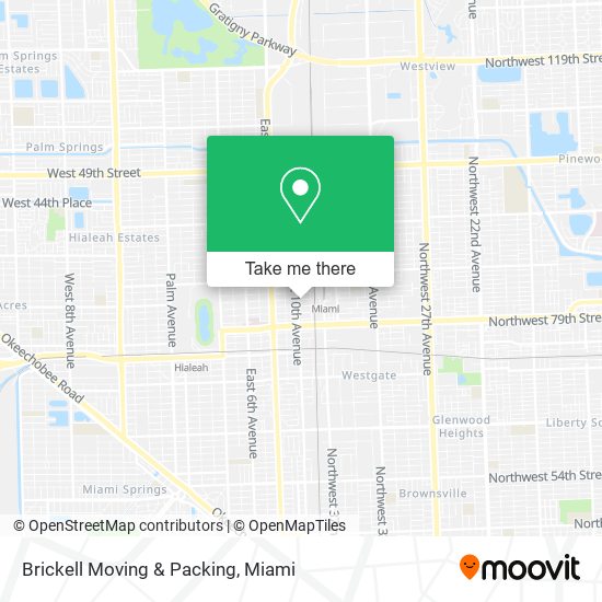 Mapa de Brickell Moving & Packing