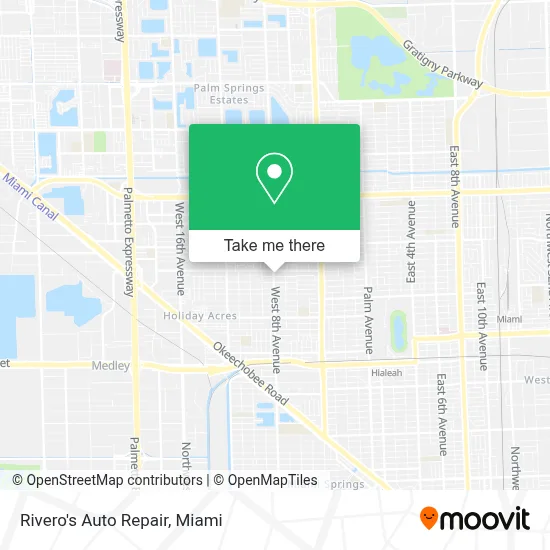 Rivero's Auto Repair map