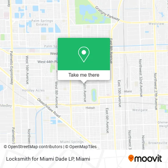 Locksmith for Miami Dade LP map
