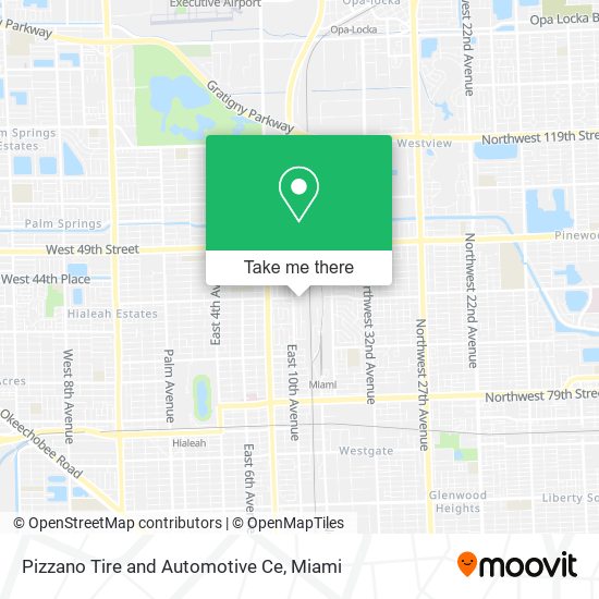 Pizzano Tire and Automotive Ce map