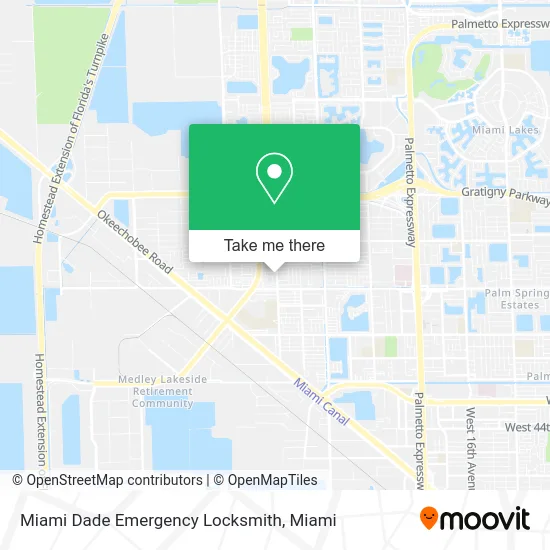 Miami Dade Emergency Locksmith map