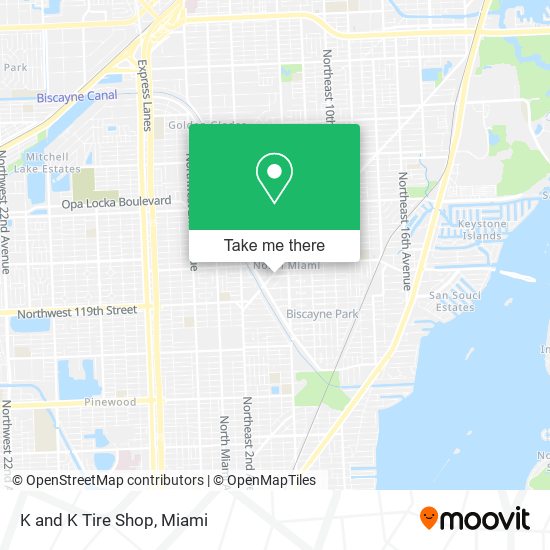 K and K Tire Shop map