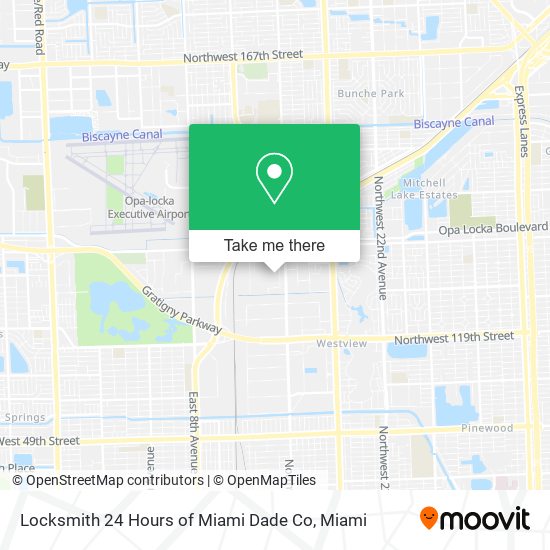 Mapa de Locksmith 24 Hours of Miami Dade Co