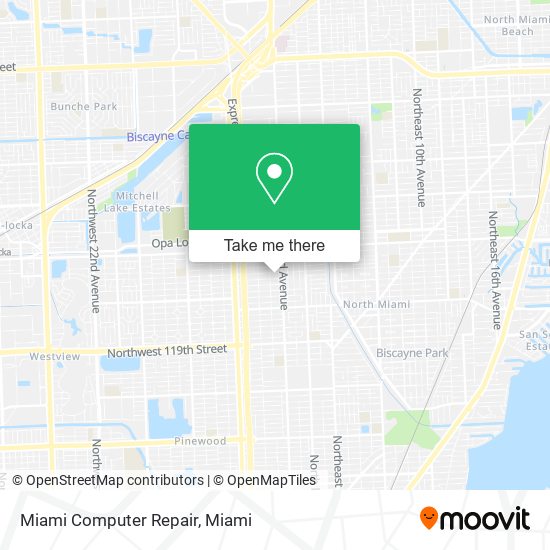 Mapa de Miami Computer Repair