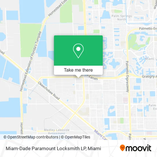Miam-Dade Paramount Locksmith LP map