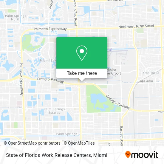 State of Florida Work Release Centers map