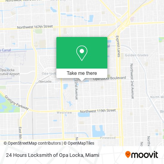 24 Hours Locksmith of Opa Locka map