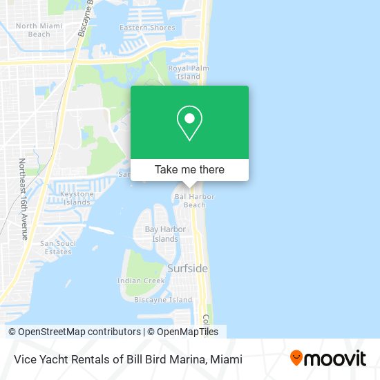 Mapa de Vice Yacht Rentals of Bill Bird Marina