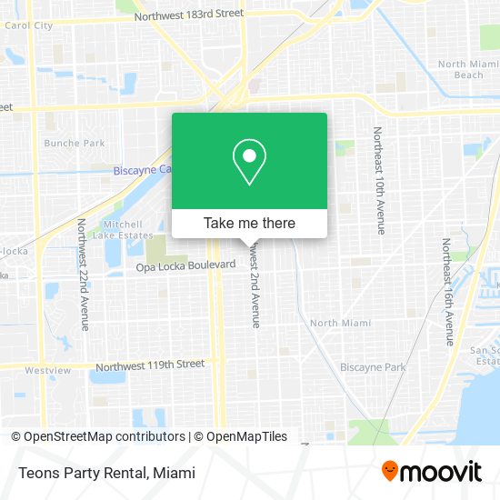 Teons Party Rental map