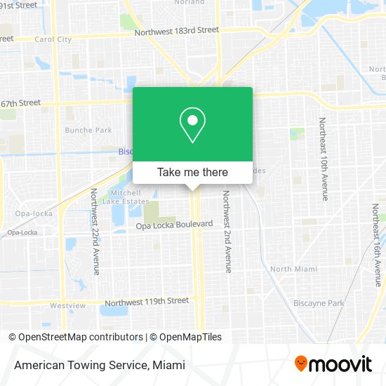 American Towing Service map