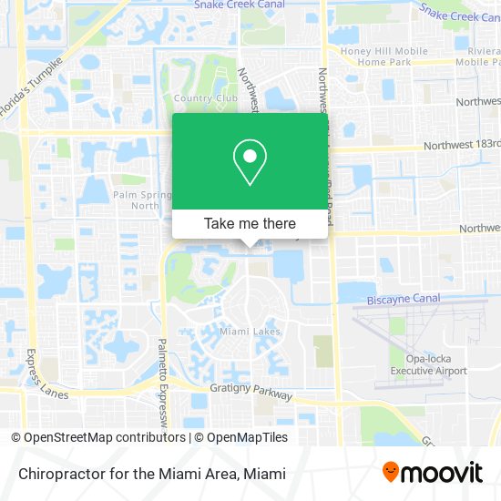Chiropractor for the Miami Area map