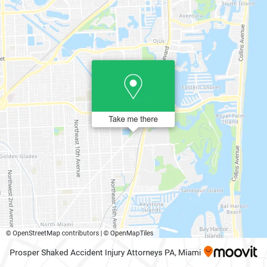 Prosper Shaked Accident Injury Attorneys PA map