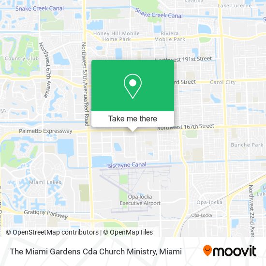 The Miami Gardens Cda Church Ministry map