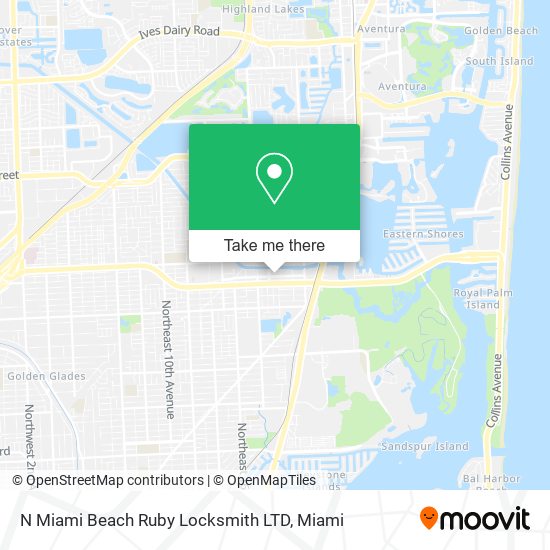 Mapa de N Miami Beach Ruby Locksmith LTD