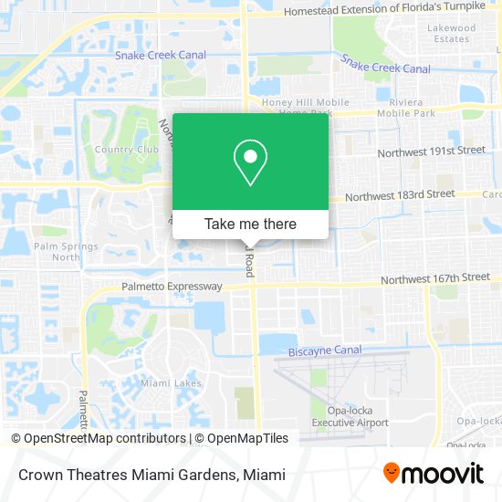 Crown Theatres Miami Gardens map