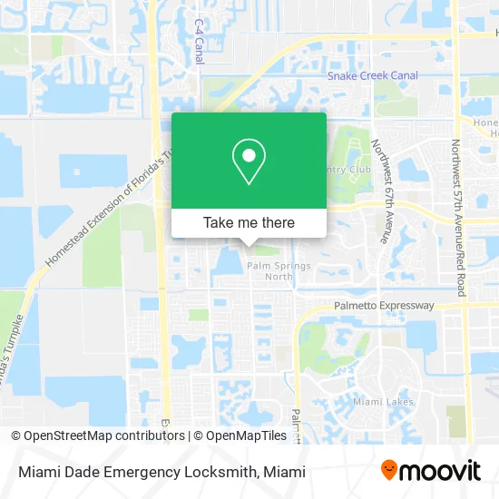 Miami Dade Emergency Locksmith map