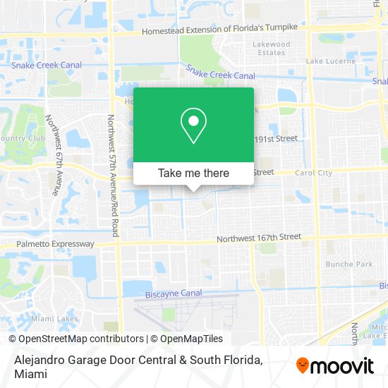Alejandro Garage Door Central & South Florida map
