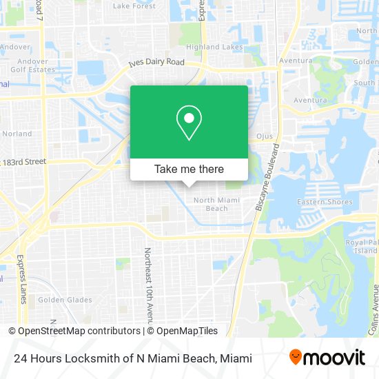 24 Hours Locksmith of N Miami Beach map