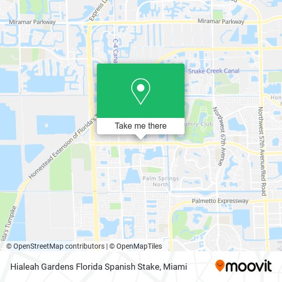 Hialeah Gardens Florida Spanish Stake map