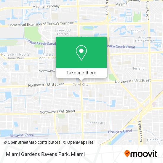 Miami Gardens Ravens Park map