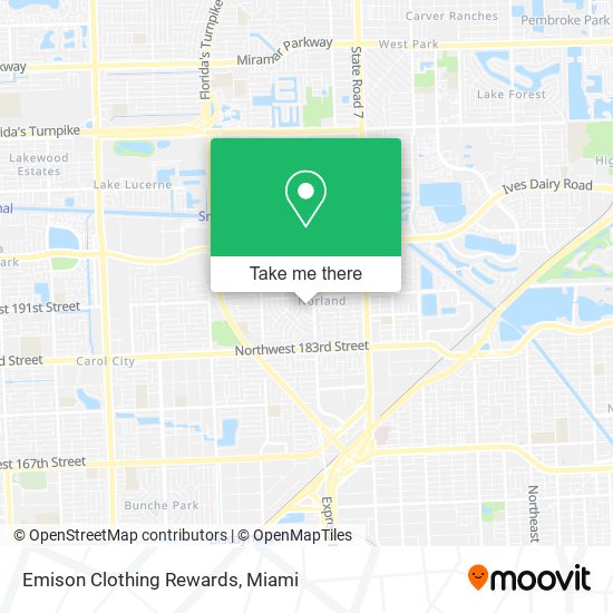 Mapa de Emison Clothing Rewards