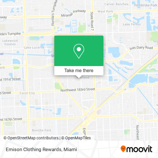 Emison Clothing Rewards map