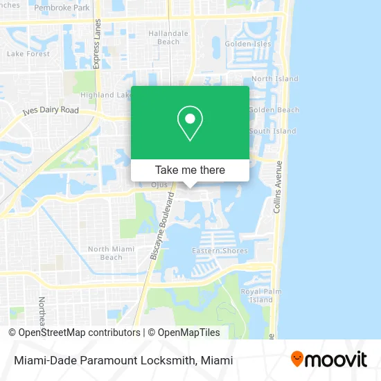 Miami-Dade Paramount Locksmith map