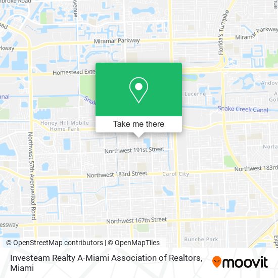 Investeam Realty A-Miami Association of Realtors map