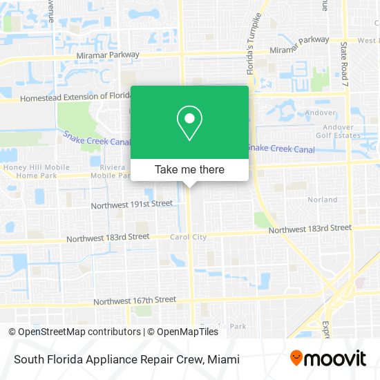 Mapa de South Florida Appliance Repair Crew