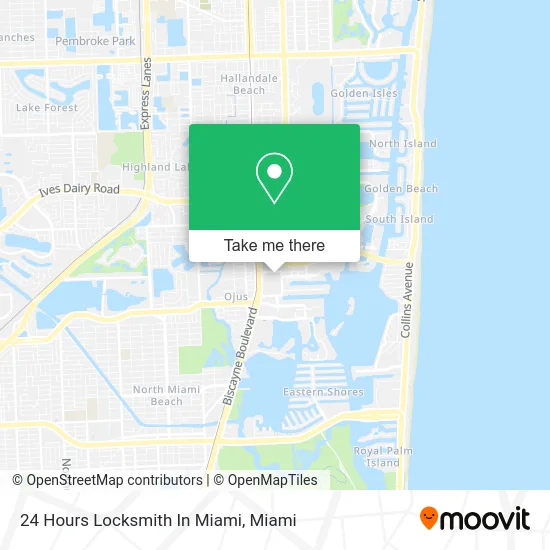 24 Hours Locksmith In Miami map