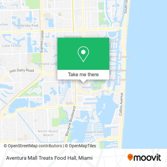 Aventura Mall Treats Food Hall map