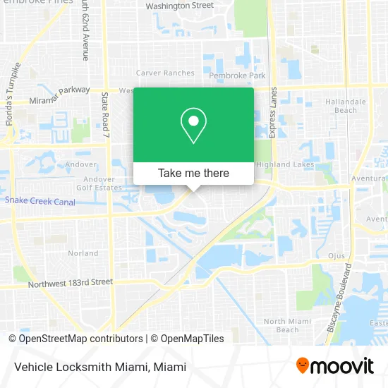 Vehicle Locksmith Miami map