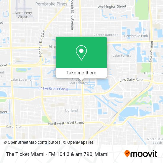 The Ticket Miami - FM 104.3 & am 790 map