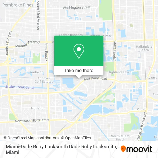 Mapa de Miami-Dade Ruby Locksmith Dade Ruby Locksmith