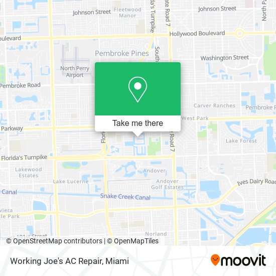 Mapa de Working Joe's AC Repair