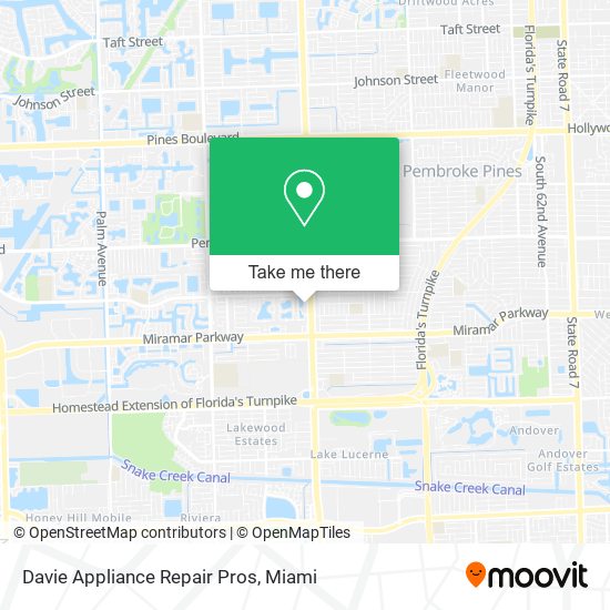 Davie Appliance Repair Pros map
