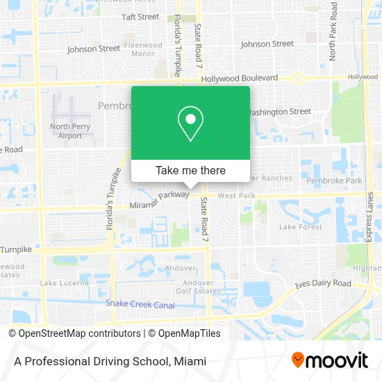 A Professional Driving School map