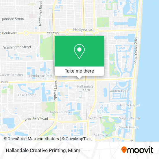 Hallandale Creative Printing map