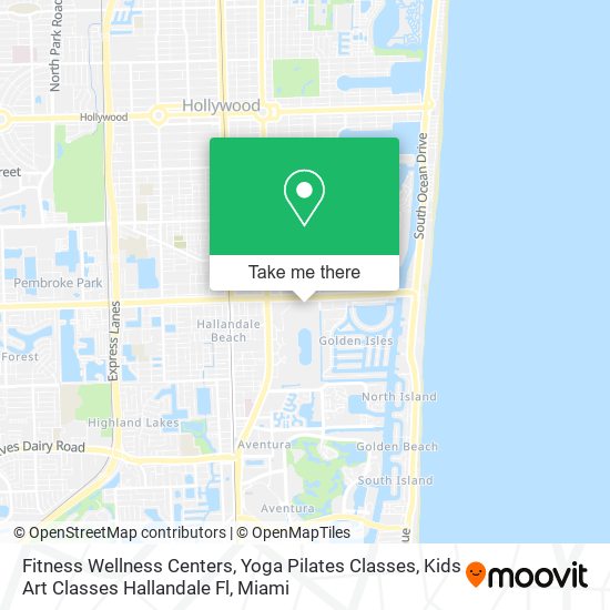 Mapa de Fitness Wellness Centers, Yoga Pilates Classes, Kids Art Classes Hallandale Fl