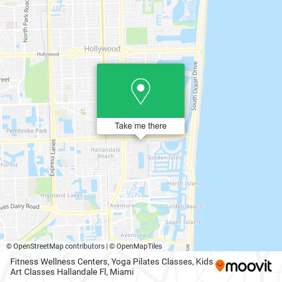 Mapa de Fitness Wellness Centers, Yoga Pilates Classes, Kids Art Classes Hallandale Fl