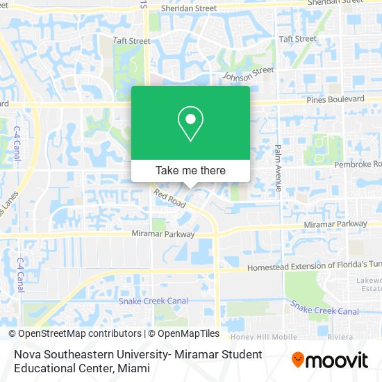 Mapa de Nova Southeastern University- Miramar Student Educational Center