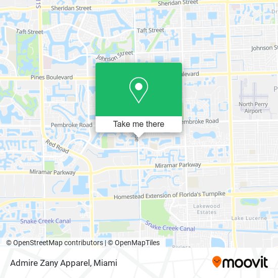 Mapa de Admire Zany Apparel